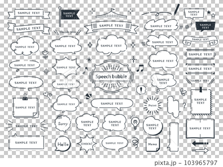 Handwritten style treatment and speech bubble set 103965797