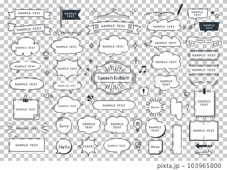 Handwritten style treatment and speech bubble set 103965800