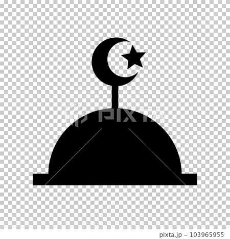 Mosque silhouette icon. Islamic place of worship. vector. 103965955