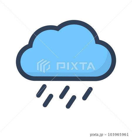 雨の青い雲アイコン。ベクター。 103965961