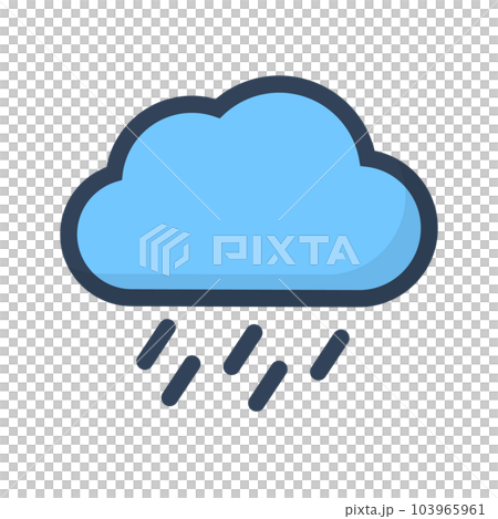 雨の青い雲アイコン。ベクター。 103965961