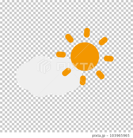 Simple cloud and sun icon. vector. Simple cloud and sun icon. vector. 103965965