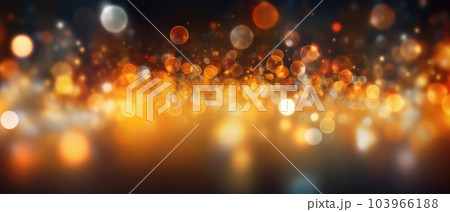 Orange bokeh glow particle abstract background. Light blurred of rainbow light glitter. Glow texture background. Generative AI Orange bokeh glow particle abstract background. Light blurred of rainbow light glitter. Glow texture background. Generative AI 103966188