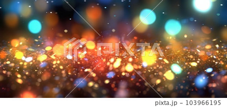 Orange bokeh glow particle abstract background. Light blurred of rainbow light glitter. Glow texture background. Generative AI Orange bokeh glow particle abstract background. Light blurred of rainbow light glitter. Glow texture background. Generative AI 103966195