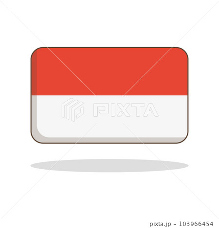 インドネシア国旗と影。ベクター。 103966454