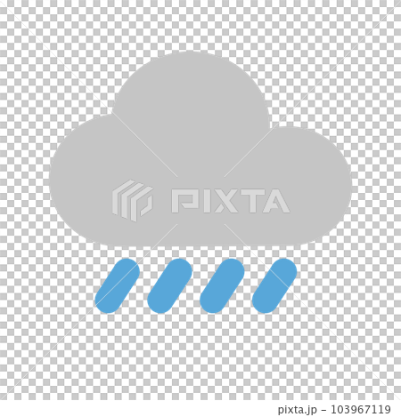 フラットデザインの雨のアイコン。雨の日。ベクター。 103967119