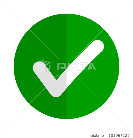 モダンな丸い緑のチェックマーク。ベクター。 103967129