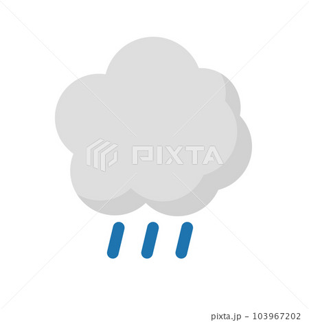フラットデザインの曇りと雨のアイコン。ベクター。 フラットデザインの曇りと雨のアイコン。ベクター。 103967202