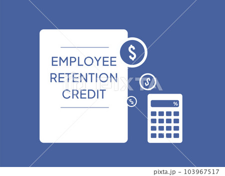 Employee retention tax credit concept illustration. Diverse professionals symbolize workforce retention benefits. Vibrant visuals highlight tax credit value for businesses 103967517