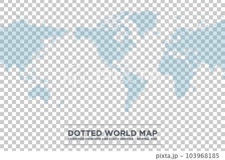 アメリカ大陸を中心としたドットの世界地図、中サイズ 103968185