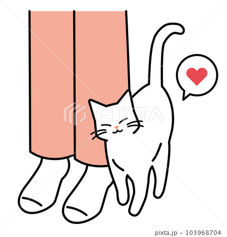 足元にすりすりする猫のイラスト 103968704