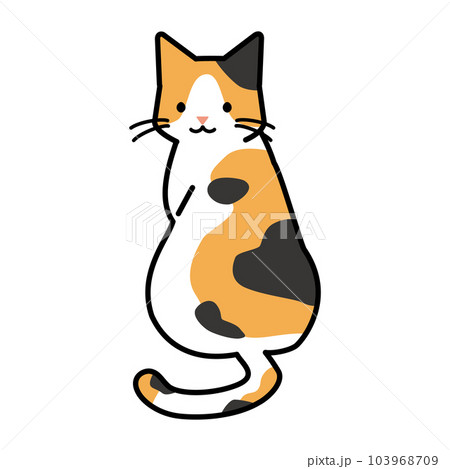 シンプルな三毛猫のイラストのイラスト素材 [103968709] - PIXTA