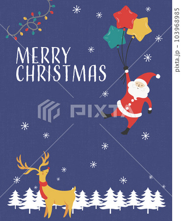 聖夜にバルーンで舞い降りるミニサンタとトナカイのイラスト 聖夜にバルーンで舞い降りるミニサンタとトナカイのイラスト 103968985