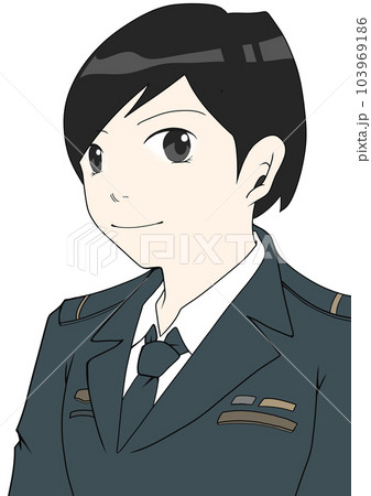 女性自衛隊員のイラスト素材(1) 103969186