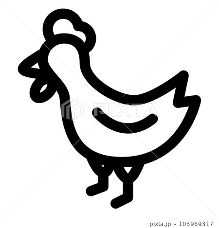 鳥、にわとりを表すラインスタイルのアイコン 103969317