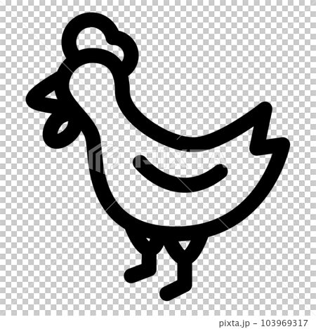 鳥、にわとりを表すラインスタイルのアイコン 103969317