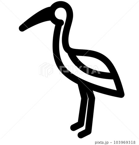 鳥、鶴を表すラインスタイルのアイコン 103969318