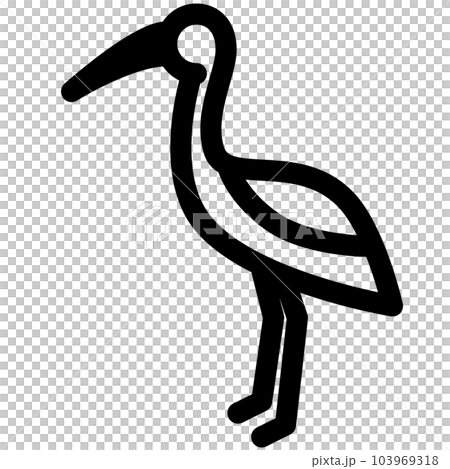 鳥、鶴を表すラインスタイルのアイコン 103969318