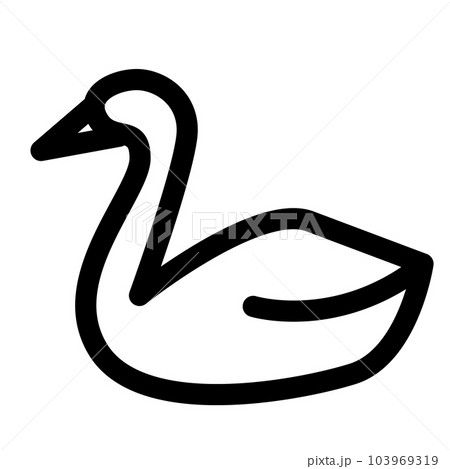 鳥、白鳥を表すラインスタイルのアイコン 103969319