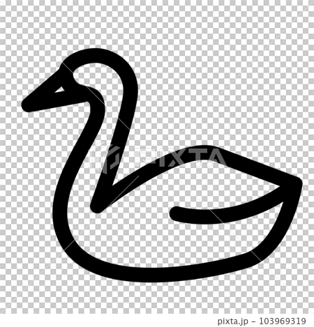 代表鳥類、天鵝的線條樣式圖標 103969319