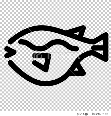 代表魚、河豚的線條樣式圖標 103969646