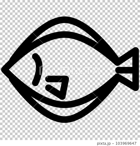代表魚、比目魚和比目魚的線條樣式圖標 代表魚、比目魚和比目魚的線條樣式圖標 103969647