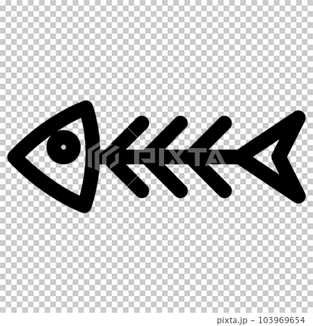 代表魚、魚骨的線條樣式圖標 103969654