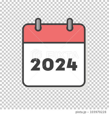 2024 calendar simple icon-image material for… - Stock Illustration