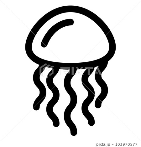 海の生き物、クラゲを表すラインスタイルのアイコン 海の生き物、クラゲを表すラインスタイルのアイコン 103970577