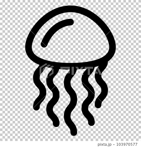 代表海洋生物、水母的線條樣式圖標 103970577