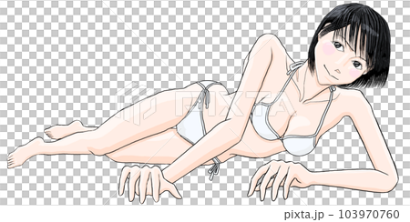 床に水着で寝そべる女の子44 床に水着で寝そべる女の子44 103970760