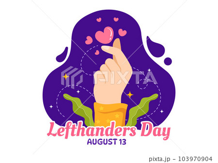 Happy LeftHanders Day Celebration Vector Illustration with Raise Awareness of Pride in Being Left Handed in Flat Cartoon Hand Drawn Templates 103970904