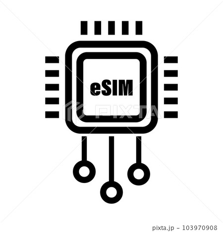eSIMのアイコン。組み込み型のSIM。ベクター。 eSIMのアイコン。組み込み型のSIM。ベクター。 103970908