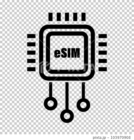 eSIMのアイコン。組み込み型のSIM。ベクター。 eSIMのアイコン。組み込み型のSIM。ベクター。 103970908
