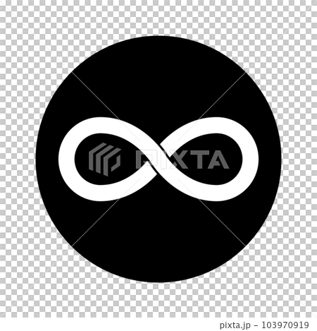 Round infinity silhouette icon. vector. Round infinity silhouette icon. vector. 103970919