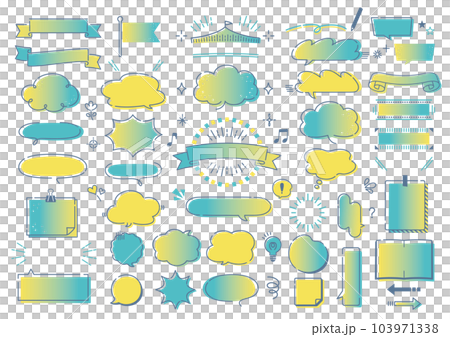 Handwritten style treatment and speech bubble set 103971338