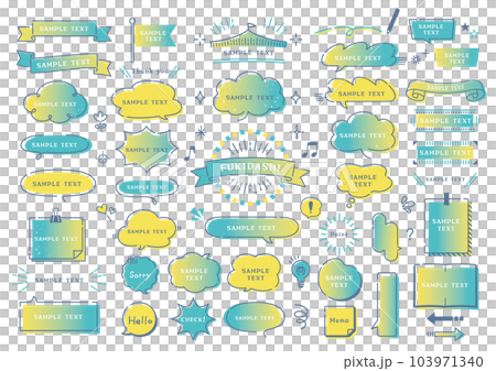 Handwritten style treatment and speech bubble set 103971340