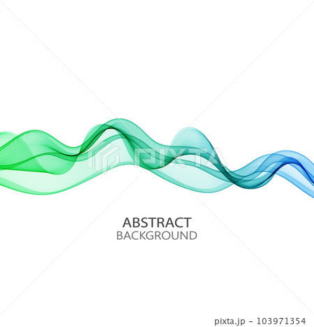 Abstract background with transparent wave of green-blue lines Abstract background with transparent wave of green-blue lines 103971354