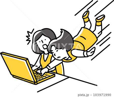 間違いをジャンピングして修正してあげる女子社員 103971990