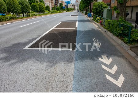 自転車専用道路と路上コインパーキング 103972160