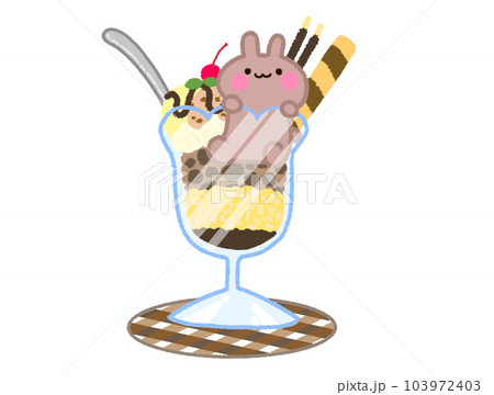可愛いデザート！チョコレートパフェ（うさぎさん） 103972403