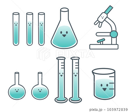 理科の実験道具セット　顔あり 103972839