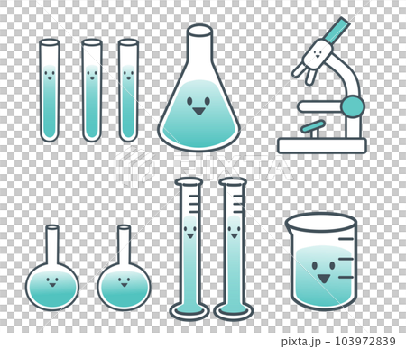 理科の実験道具セット　顔あり 103972839