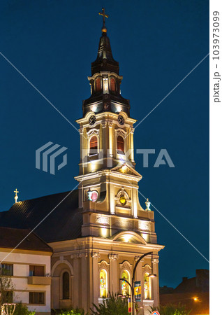Moon Church in Oradea at night, Romania Moon Church in Oradea at night, Romania 103973099