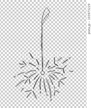 線香花火　夏　モノクロ 103973229