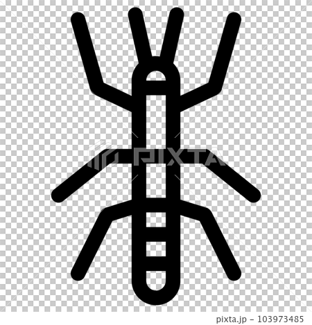 代表蟲子、竹節蟲的線條樣式圖標 代表蟲子、竹節蟲的線條樣式圖標 103973485