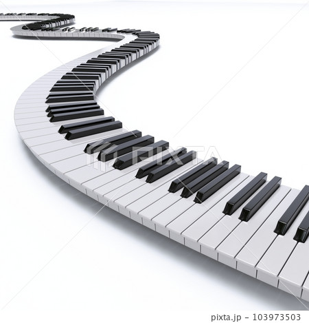 Piano keyboard wave 3Dのイラスト素材 [103973503] - PIXTA
