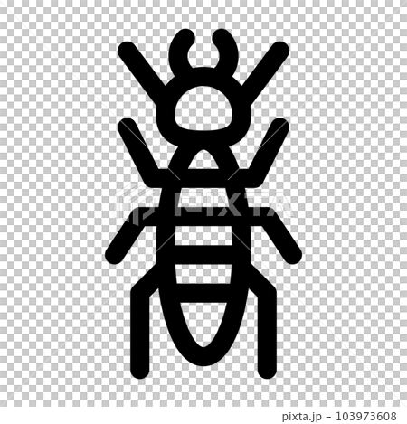 Line style icons representing pests, ants and termites 103973608