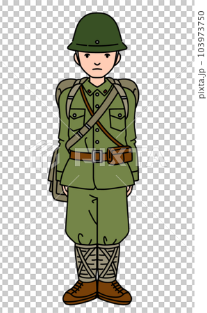 戰時戴頭盔的男兵 103973750