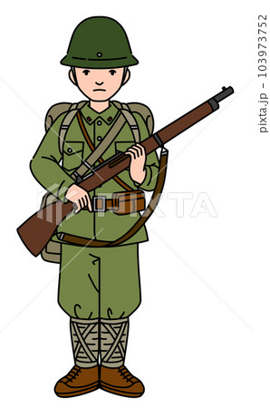 銃を構えた男性兵士 のイラスト素材 [103973752] - PIXTA